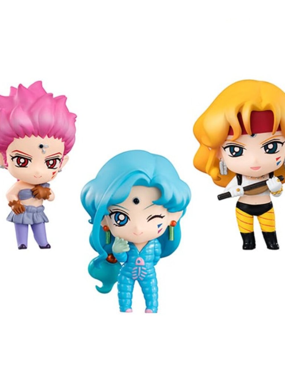 3 Sailor Moon Petit Chara Mini Figure Set - Amazon Trio Tiger's Hawk's Fish Eye